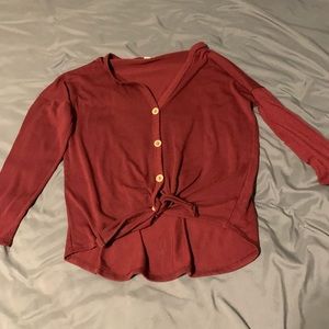 Maroon button up sweater size small
